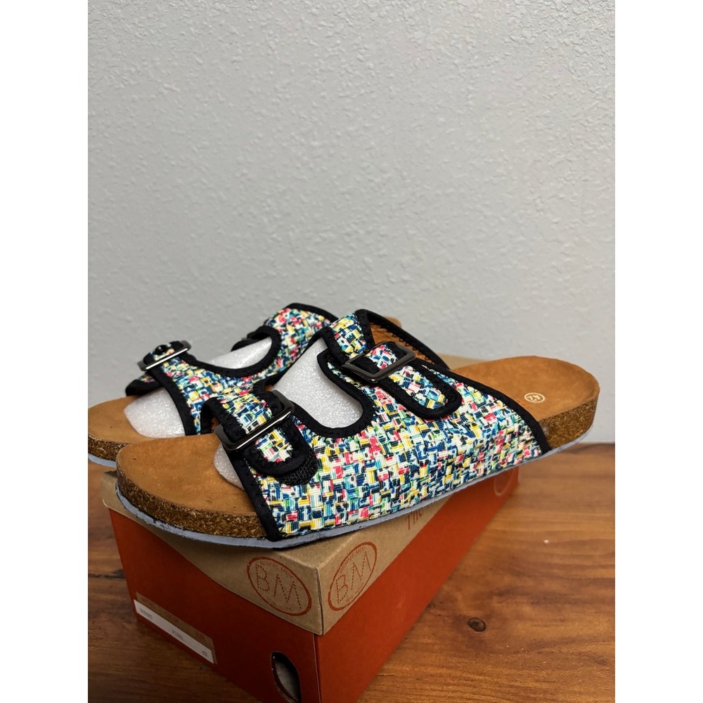 Bernie Mev Sunset Pixel Sandals Multi Color Woven Slides Womens 42 US 11